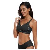 OEAK Womens Wireless Bras Push Up Support Full Coverage Bralettes No Underwire Bra Comfortable Everyday Seamless Tshirt Bras Black M