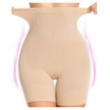 SIMIYA Shapewear Tummy Control Shorts for Women, 5-IN-1 Body Shaper High Waisted Girdle Boyshort Slip Short for Under Dresses Nude, M