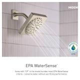 Moen Glyde Brushed Nickel Shower Only System with Rainshower Showerhead without Valve, T2842EPBN, Retail $274