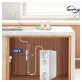 iSpring UVF8 LED UV Water Filter, Add-on Kit for Under Sink Water Filtration Systems, Mercury-Free, Stainless Steel, Retail $141
