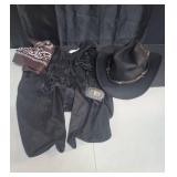 MEDOJO Cowboy Outfit for Men Cowboy Hat Tassel Vest for Halloween Cosplay Western Costume Accessories, L