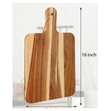 Geetery Acacia Wood Cutting Board Bulk Kitchen Wooden Chopping Boards with Handle Serving Tray Charcuterie for Pizza, Bread, Cheese, Fruit, Vegetables Housewarming Gift (16 x 10 Inch)