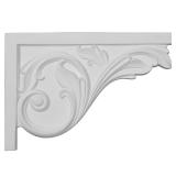 Ekena Millwork SB11X07AC-R Large Acanthus, Left Stair Brackets, 11 3/4"W x 7 3/4"H x 3/4"D, Primed