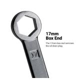 Capri Tools Oil Drain Plug Wrench, Compatible with BMW and Mercedes-Benz, 17 mm and 14 mm Sockets