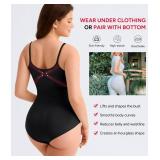 Nebility Shapewear for Women Tummy Control Shapewear Bodysuits Seamless Body Shaper Waist Trainer Body Suit, M/L