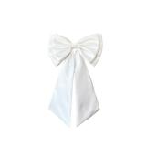 saqulopr Detachable 2 Layers Satin Bow for Wedding Dress Bowknot 15.35" Width 21.65" Tail (White-satin tail)