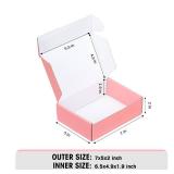 FARRAY 50 Pack of 7x5x2 Inches Small Shipping Boxes, Durable Corrugated Cardboard Boxes for Shipping, Gift, Mailing and Packaging, Pink Retail- $32