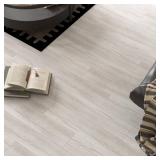 54 Sq.Ft. Peel and Stick Vinyl Floor Tiles 36" x 6" Wood Look Planks, 36 Pack Waterproof Self-Adhesive Flooring Tiles, DIY for Renter, Kitchen, Living Room, RV, Washed White Retail- $80