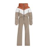 Fisoew Womens One Piece Ski Suit Warm Waterproof Snowsuits Winter Snow Jumpsuits Outdoor Sports Outerwear Small  Retail- $136