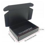 Black Cardboard Shipping Box 14 x 10 x 2.2 Inch Corrugated Packaging Storage Boxes 10 Pack (Inside Size: 13.5 x 10 x 2.1"), Retail $38