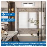 FASDUNT 2-in-1 Bathroom Exhaust Fan with Light - 110 CFM Ventilation & 1.0 Sones - Easy Installation, Energy Efficient, 3 Dimmable LED 3000K/4000K/5000K for Home Bath Office Hotel, Retail $60
