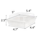Hiceeden Set of 100 Sandwich Boxes with Clear Lids, White Paper Charcuterie Boxes, 5" Square Dessert Cake Boxes Food Grade for Swiss Roll, Hamburger, Pasta, Salad, Cookie, Retail $21
