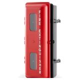 DoubleFill 1 Pcs 10 lb Fire Extinguisher Cabinet Box with Internal Rope Fastening and External Latch Sturdy Plastic Holder Case Vandal-Resistant Weatherproof Protect Indoor Outdoor (26 x 12 x 9 in), R