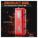 DoubleFill 1 Pcs 10 lb Fire Extinguisher Cabinet Box with Internal Rope Fastening and External Latch Sturdy Plastic Holder Case Vandal-Resistant Weatherproof Protect Indoor Outdoor (26 x 12 x 9 in), R