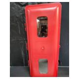 DoubleFill 1 Pcs 10 lb Fire Extinguisher Cabinet Box with Internal Rope Fastening and External Latch Sturdy Plastic Holder Case Vandal-Resistant Weatherproof Protect Indoor Outdoor (26 x 12 x 9 in), R