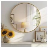 DUMOS Gold Circle Mirror for Wall 24.02 inch, Bathroom Round Mirror for Over Sink, Bathroom, Entryway, Bedroom, Vanity, Retail $26