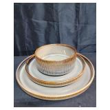 TheTerra Ceramic Dinnerware Sets for 6, 18 Pieces Porcelain Lightweight Speckled Plates and Bowls Sets, Scratch Resistant Dish Set, Oven & Microwave & Dishwasher Safe, Coca Mocha, Retail $100