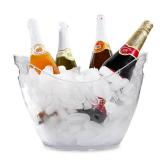Large Ice Bucket for Parties, 8L Drink Bin, Clear Champagne Bucket, Mimosa Bar Supplies, Wine Bucket Chiller for Parties, Party Beverage Tub, Holds 2-4 Standard Sized Wine or Champagne bottles on ice,