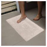 Bathroom Rug-Cotton Bathroom Mat- Machine Washable Bath Mats for Washroom, Kitchen, or Laundry Room by Lavish Home (Ivory)