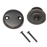 Lift and Turn Bath Drain Plug Kit with Two-Hole Overflow Faceplate, Oil Rubbed Bronze Design House, 522342