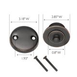 Lift and Turn Bath Drain Plug Kit with Two-Hole Overflow Faceplate, Oil Rubbed Bronze Design House, 522342