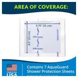 TIDI 50011-PKG AquaGuard Sheet 10 x 12  (Area of Coverage: 8.5 x 9.75)  Shower Protection Sheet  Self-Adhesive Moisture Barrier  Wound Cover for Showering  7 Sheets  Home Medical Supplies