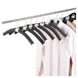 Maxdot 10 Pcs Padded Bendable Hanger 19\" No Shoulder Bump Sweater Coat Hangers No Slip Thick Foam Padded Bump Black Stand for Sweaters Coat Blouses Dresses Cloths Retail- $55
