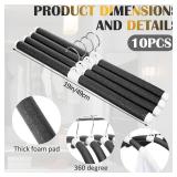 Maxdot 10 Pcs Padded Bendable Hanger 19\" No Shoulder Bump Sweater Coat Hangers No Slip Thick Foam Padded Bump Black Stand for Sweaters Coat Blouses Dresses Cloths Retail- $55