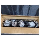 ROCUNSI 4-Light Hanging Pendant Light Fixtures, Farmhouse Kitchen Island Light Fixture, Industrial Hanging Pendant Lighting for Dining Room Bedroom Hallway, Black Metal Cage Pendant Lamp, E26 Base, Re