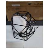 ROCUNSI 4-Light Hanging Pendant Light Fixtures, Farmhouse Kitchen Island Light Fixture, Industrial Hanging Pendant Lighting for Dining Room Bedroom Hallway, Black Metal Cage Pendant Lamp, E26 Base, Re