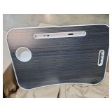 BUYIFY Folding Lap Desk, 23 Inch Portable Wood Black Laptop Bed Desk Lap Desk with Cup Holder, for Working Reading Writing, Eating, Watching Movies for Bed Sofa Couch Floor, Retail $33