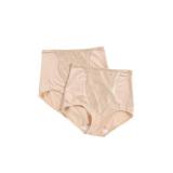 Bali womens Double Support Coordinate Light Control With Lace Tummy Dfx372 2-pack shapewear briefs, Soft Taupe/Soft Taupe, Large US