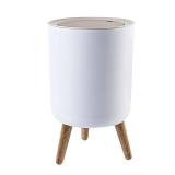 Trash can, 7Liter/1.8 Gallon Garbage can with Press top Lid, Nordic Modern Waste Basket, Plastic Trash bin Suitable for Kitchen, Bathroom, Bedroom, Living Room, Office, Outdoor, Dog Proof Trash can, R
