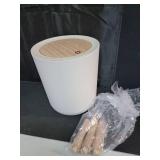 Trash can, 7Liter/1.8 Gallon Garbage can with Press top Lid, Nordic Modern Waste Basket, Plastic Trash bin Suitable for Kitchen, Bathroom, Bedroom, Living Room, Office, Outdoor, Dog Proof Trash can, R