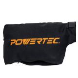 POWERTEC Miter Saw Dust Collector Bag for 10", 12" Miter Saw, Fits Nominal 2-1/2" Dust Ports, Hook and Loop Dust Bag w/Zipper and Wired Adjustable Stand for Belt Sander (75075)