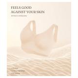 FeelinGirl Bras for Women No Underwire Seamless Wireless Bralettes Full Coverage Everyday Bras 3-Pack (Black/Chestnut Brown/Beige Gray, XXL)