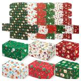 ForraFun 30 Pack Christmas Gift Boxes Xmas Shipping Boxes Decorative 6 Designs Empty Recyclable Cardboard Xmas Mix Pattern Christmas Box for Wrapping Holiday Present Business (6 x 4 x 3 in) Retail- $4