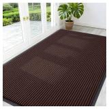 OLANLY Front Door Mat Indoor Outdoor Entrance, Waterproof Heavy Duty Doormat, Fade Resistant, Low Profile, Easy Clean Patio Porch Welcome Floor Mats for Entry, 59x35, Brown Retail- $71