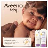 Aveeno Baby Continuous Protection Zinc Oxide Mineral Sunscreen Lotion for Sensitive Skin, Broad Spectrum SPF 50, Tear-Free, Sweat- & Water-Resistant, Paraben-Free, Travel-Size, 3 fl. oz