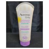 Aveeno Baby Continuous Protection Zinc Oxide Mineral Sunscreen Lotion for Sensitive Skin, Broad Spectrum SPF 50, Tear-Free, Sweat- & Water-Resistant, Paraben-Free, Travel-Size, 3 fl. oz
