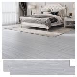 54 Sq.Ft. Peel and Stick Vinyl Floor Tiles 36" x 6" Wood Look Planks, 36 Pack Waterproof Self-Adhesive Flooring Tiles, DIY for Renter, Kitchen, Living Room, RV, Light Grey, Retail $80