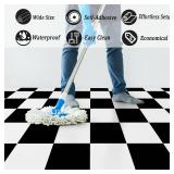 Oxdigi Peel and Stick Vinyl Flooring Roll 24"x 196" 32 Sq.Ft, Self Adhesive Vinyl Floor Tiles Black and White, Temporary Floor Stickers Waterproof for Living Room Bedroom Kitchen RV, Retail $38