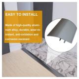 Aluminum Floor Transition Threshold Strip, Door/Carpet/Tile/Threshold Reducer, Doorway Edge Trim for Laminate Floor Mat Carpet and Vinyl Tile (Gray, 36Inch), Retail $20
