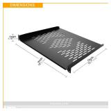 RIVECO 2 PCS 1U Server Rack Shelf 19 Rack-Mount Trays 16 Inches Vented Cantilevers for Server & Network Equipment Mounting, (40 CM) Depth, Black, Retail $100