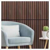 Art3d WPC Wainscoting Panels, 16-Pack 48 x 6 Inch 3D Wall Accents for Interior Wall Decor, Living Room, Bedroom, Walnut, $120