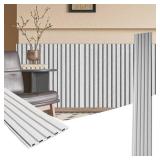 Art3d WPC Wainscoting Panels, 16-Pack 48 x 6 Inch 3D Wall Accents for Interior Wall Decor, Living Room, Bedroom, White, $120
