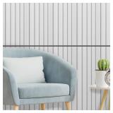 Art3d WPC Wainscoting Panels, 16-Pack 48 x 6 Inch 3D Wall Accents for Interior Wall Decor, Living Room, Bedroom, White, $120