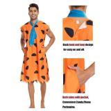 xianhsuxo Adult Costume Dress Family Cosplay Caveman Couple Costume Outfit (Orange, XXXL)