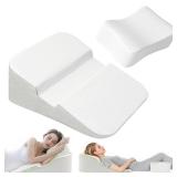 Novelledo Side Sleeper Pillows for Adults,2PCS Bed Wedge Pillow Set for Sleep,Contoured Support Pillows,Support Shoulder Relief,Ergonomic Shoulder Pillow for Side Sleepers,Removable and Clean, Retail 