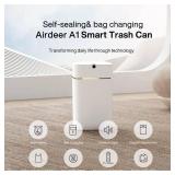 Airdeer Automatic Trash Can, 4 Gallon Self Sealing and Self-Changing Smart Trash Can, Motion Sensor, Touchless Garbage can with lid for Kitchen Bathroom Office, 6 Refill Rings(A1, Golden line) Retail-
